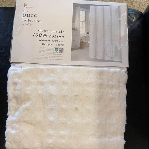 The Pure Collection Shower Curtain 100% Cotton - Picture 1 of 2